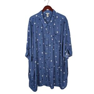 Catherines Star Print Button Tunic Top Blouse